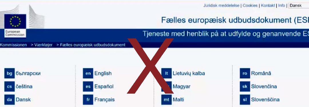 ESPD-tjenesten er nedlagt